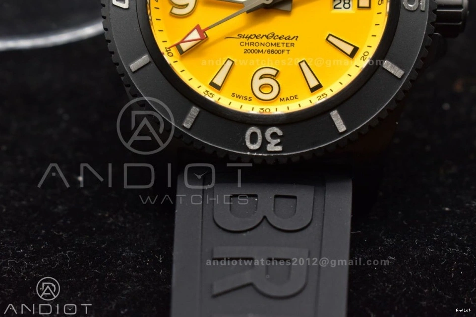 Bezel Superocean Strap Best Yellow TF on 44 Automatic Dial 1:1 Edition Black A2824 Rubber Black 0313